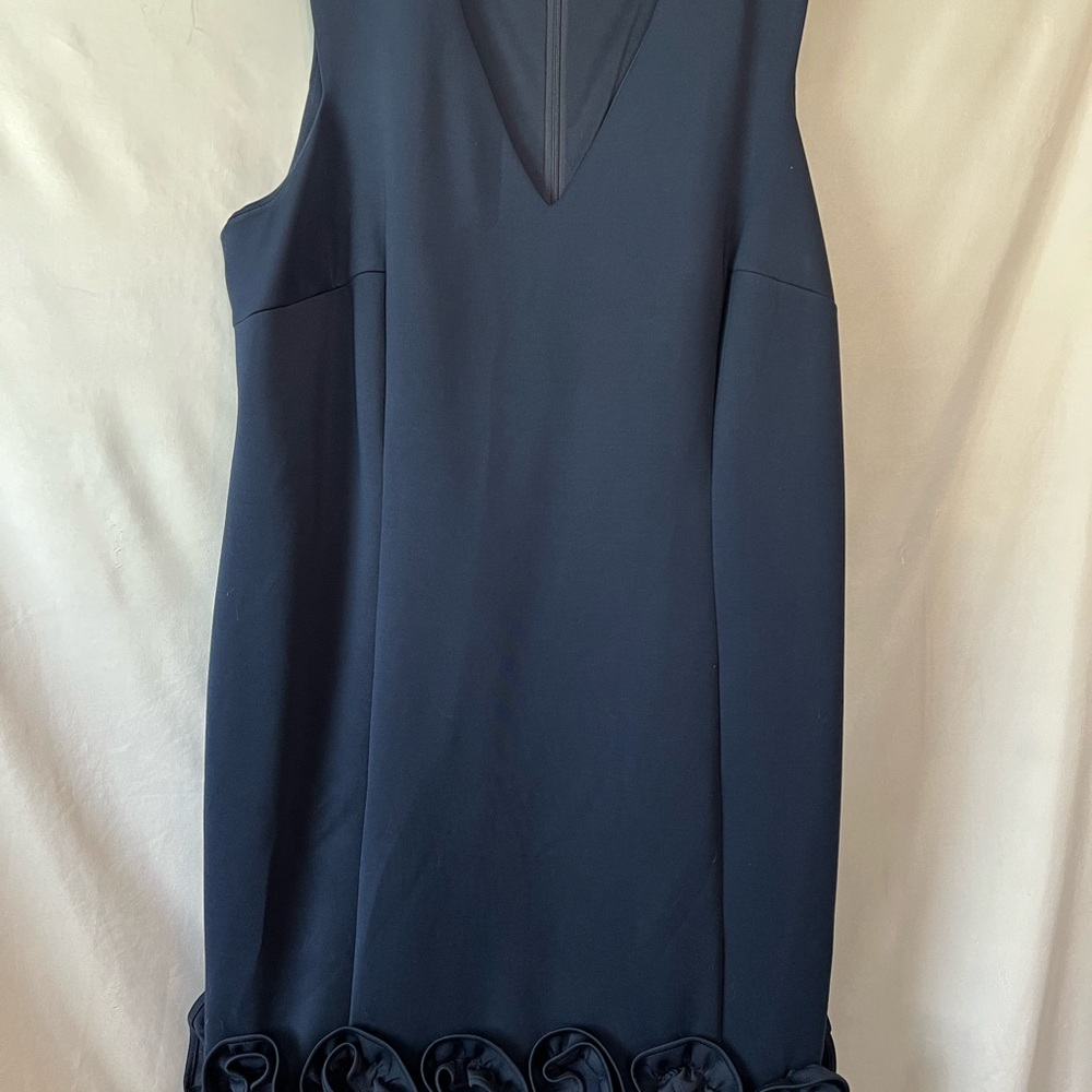 Donna Ricco Blue Sheath Mini Dress V-Neck